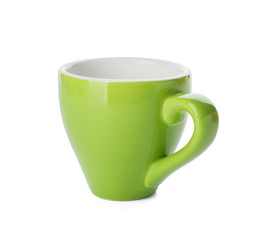Blank cup on white background