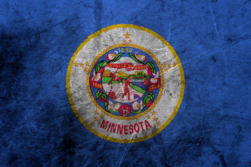Obraz na płótnie Canvas Flag of minnesota, USA, on a grunge metal texture