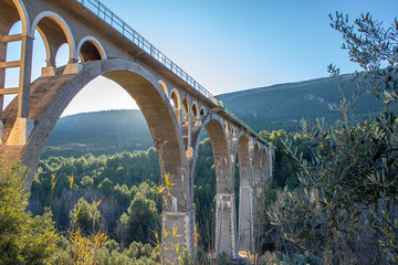 Bridge of the seven moons on a sunny autumn day.