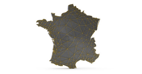 3d Digital France map country illustration