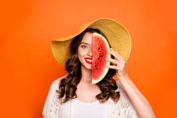 Photo of curly wavy cheerful nice charming positive white youngster smiling toothily hiding behind...