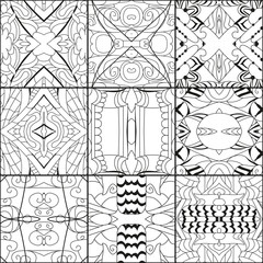 Beautiful card for decoration design. Abstract repeat background. Geometric seamless modern ornament for coloring.