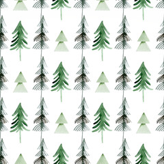 Abstract pine tree forest seamless pattern background love peace