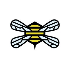 modern flying robot honey bee drone vector illustration design