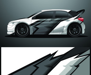 Rally car decal graphic wrap vector, abstract background