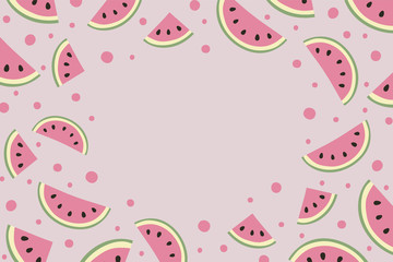 Summer sale - special offer. Banner with watermelons. Vector