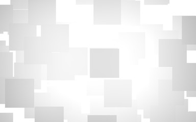 White abstract background. Misty backdrop with grey squares. 3D illustration