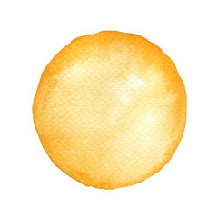 Abstract round spot of yellow color. Watercolor stains for any design for websites. Abstract geometric background.