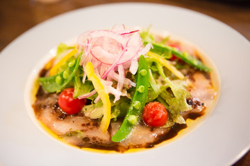 spring appetizer.salad.green.red.yellow