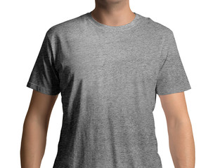 Gray t-shirt template mockup design print blank