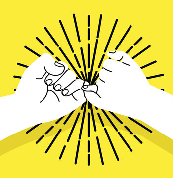 hand holding  promise vector sign concept