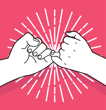 hand making  promise vector sign concept