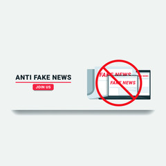 Anti fake news banner template.