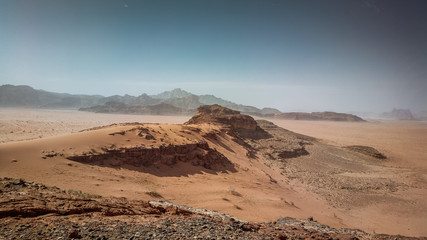 Rocks, architecture and sand in Petra Jordan