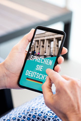 text do you speak German in German in a smartphone