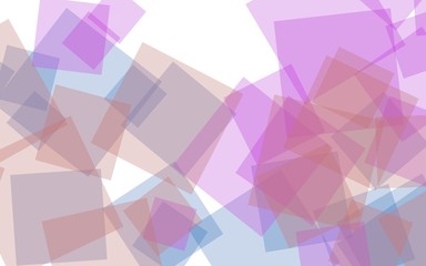 Obraz premium Multicolored translucent squares on white background. Red tones. 3D illustration