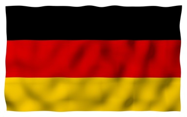 Flag of Germany. Wide format 3D illustration. State symbol of the Federal Republic of Germany. 3D rendering