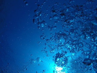 Bubbles rising underwater