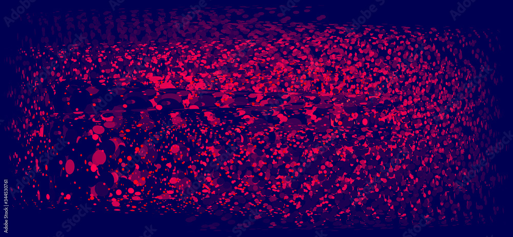 Poster Spatter. Abstract red splashes on a dark blue. Vector image