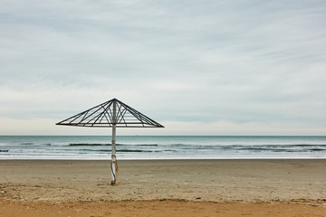 Desert sandy beach in the off-season