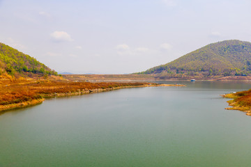 Fototapeta premium View at Mae Kuang Udom Thara dam,Chaing Mai Thailand.