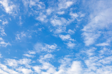 Blue sky with white clouds background.
