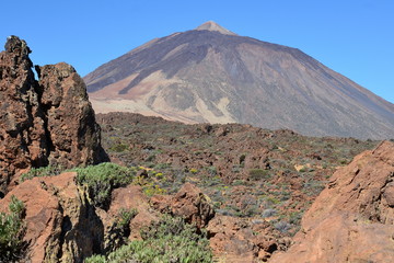 Espagne, îles Canaries, parc national du volcan de Teide. Le cratère du volcan se trouve à 3718...