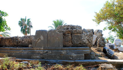 Antique ruins and sights of the Turkish resort town of Side