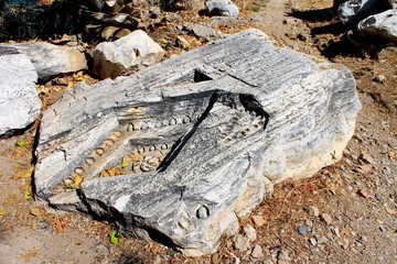 Antique ruins and sights of the Turkish resort town of Side