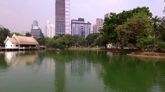 Lumphini Park (also&nbsp;Lumpini&nbsp;or&nbsp;Lumpinee) in Pathum Wan district - Bangkok, Thailand - 22nd of January 2020