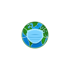 World masked, protection the world with mask, Vector illustration
