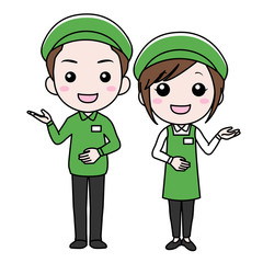 スーパーマーケットの店員