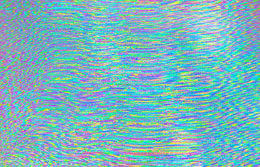Abstract screen of test television digital glitch in the holographic colors. TV noise. Pixel mosaic...