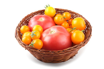 Red and little yellow tomatoes