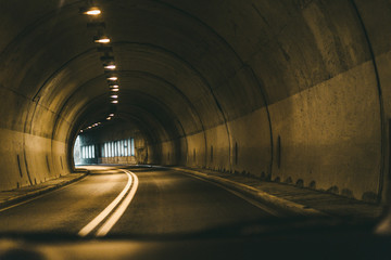 underground tunnel in the night