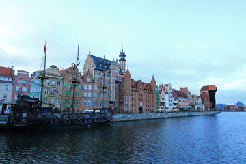 Landscape of harbor in Gdansk, Poland