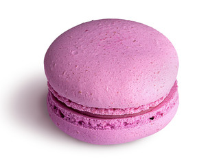 One pink macaroon angled view