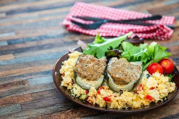 strewed courgettes and southern semolina