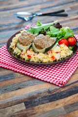 strewed courgettes and southern semolina