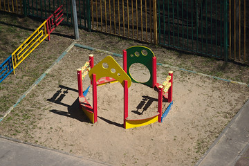 view from the window of an empty playground