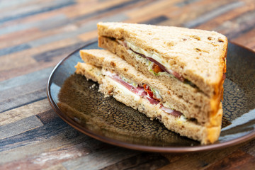 sandwich with ham of mozzarella