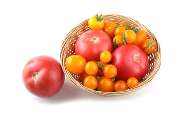 Red and little yellow tomatoes
