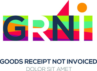 Creative colorful logo ,GRNI mean (goods receipt not invoiced) .