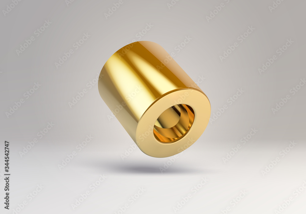 Poster 3D vector element or simple isolated golden shape