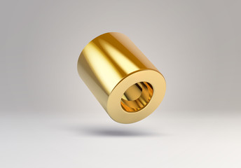 3D vector element or simple isolated golden shape