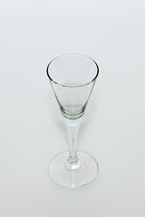 Empty glass on a white background