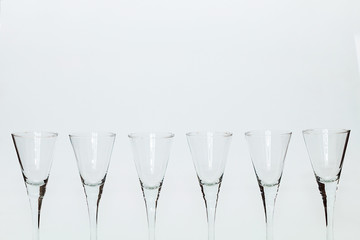 Set of holiday glasses on a white background