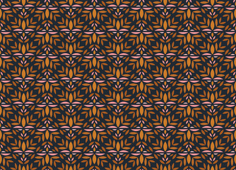 Elegant Damask Floral Vector Seamless Pattern. Decorative Flower Illustration. Abstract Art Deco Background.