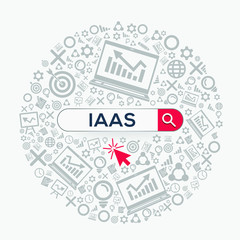 IAAS mean (infrastructure as a service) Word written in search bar ,Vector illustration.