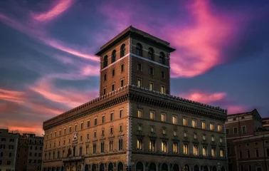 Fototapeten Sunset in the beautiful center of Rome © alessiosaveri